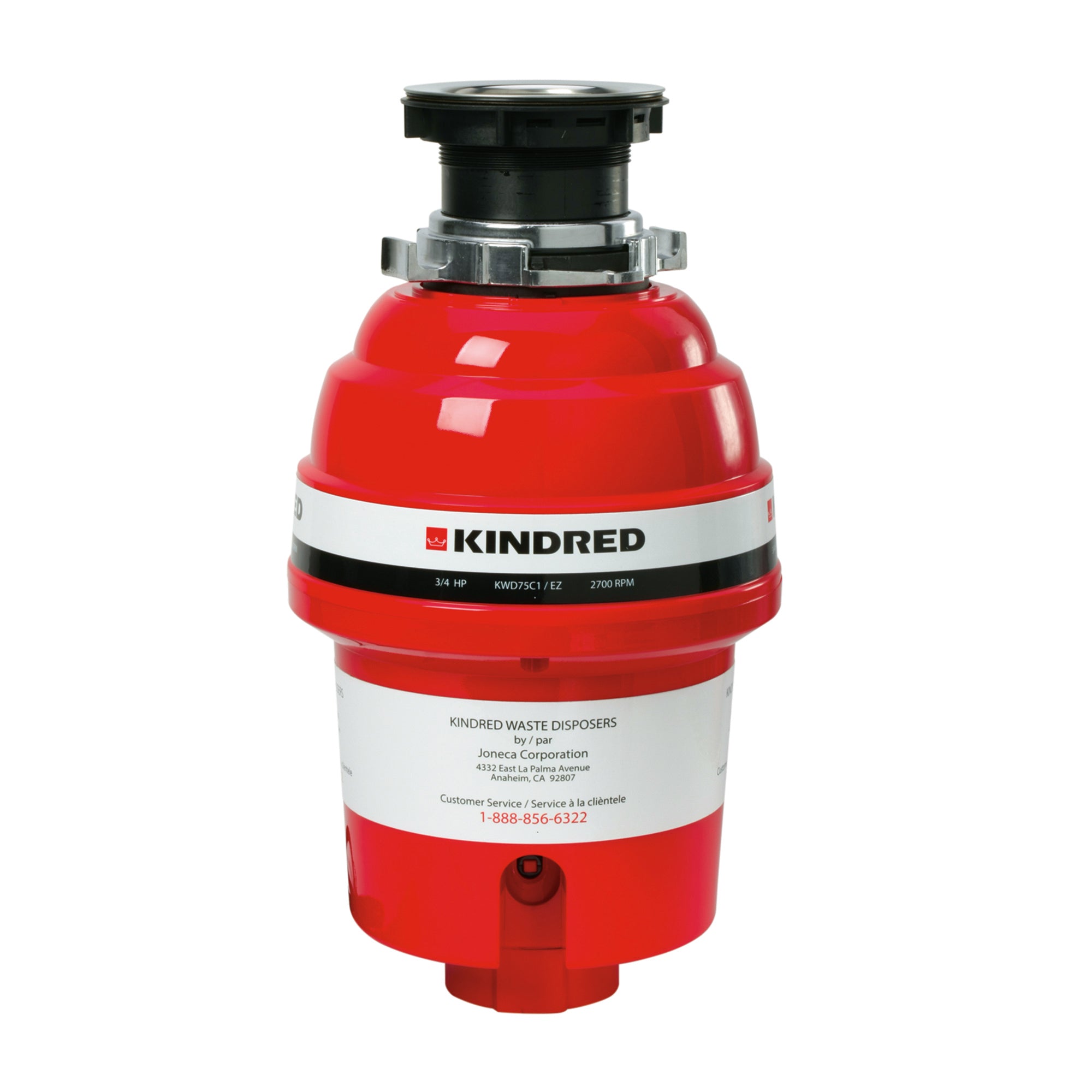 Kindred KWD75C1-EZ- Waste Disposer Cont Feed 3/4 Hp
