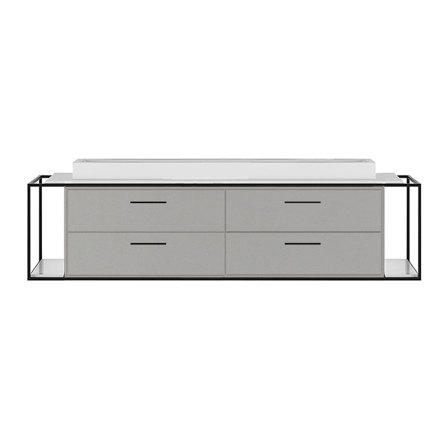 Lacava - Solid Surface Countertop For Wall-Mount Under-Counter Vanity Lin-Vs-72B. Sold Together With The Cabinet And Metal Frame. W: 65 1/2", D: 20 3/4", H: 1/2".