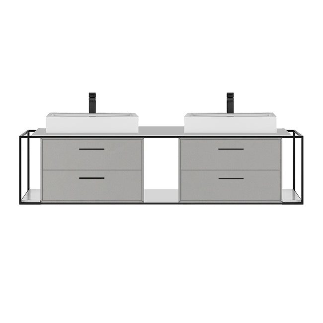 Lacava - Metal Frame For Wall-Mount Under-Counter Vanity Lin-Vs-72A. Sold Together With The Cabinet And Countertop. W: 72", D: 21", H: 16".