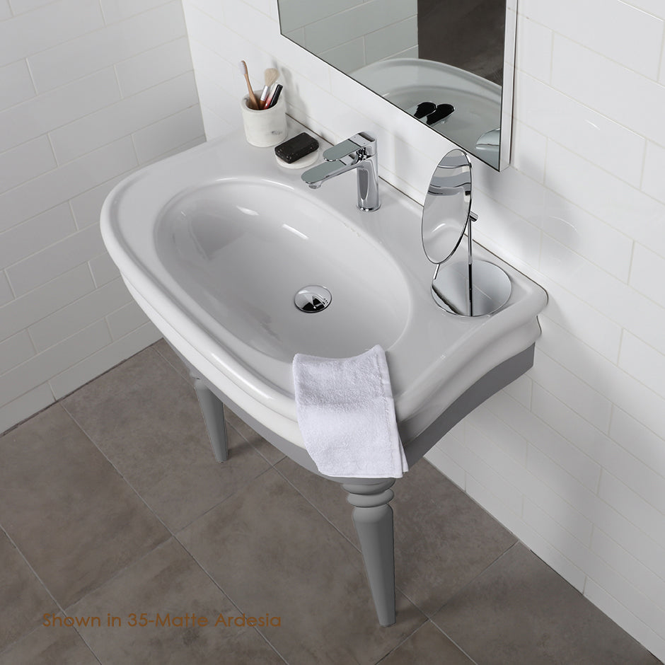 Lacava - Floor-Standing Console With Turn Legs Stand For Bathroom Sink H252. To Be Attached To The Back Wall. W: 32 3/8", D: 19 1/2", H: 28 1/2".