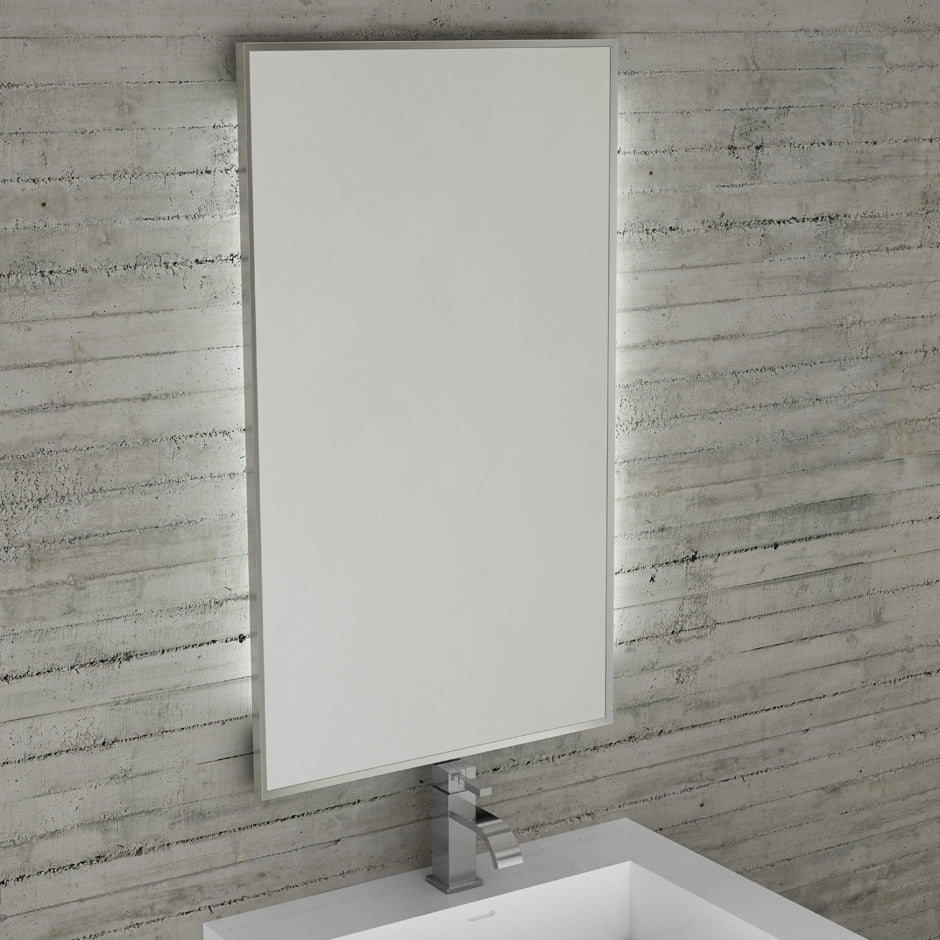 Lacava M02-19-CR - Wall- Mount Beveled Mirror With Chrome Edges And Led Lights. W; 19", H: 34", D: 1".