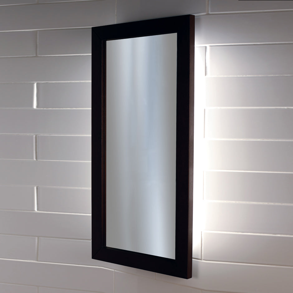 Lacava M04-19-MW - Wall-Mount Mirror In Metal Or Wooden Frame With Led Lights. W: 19", H: 34", D: 1".