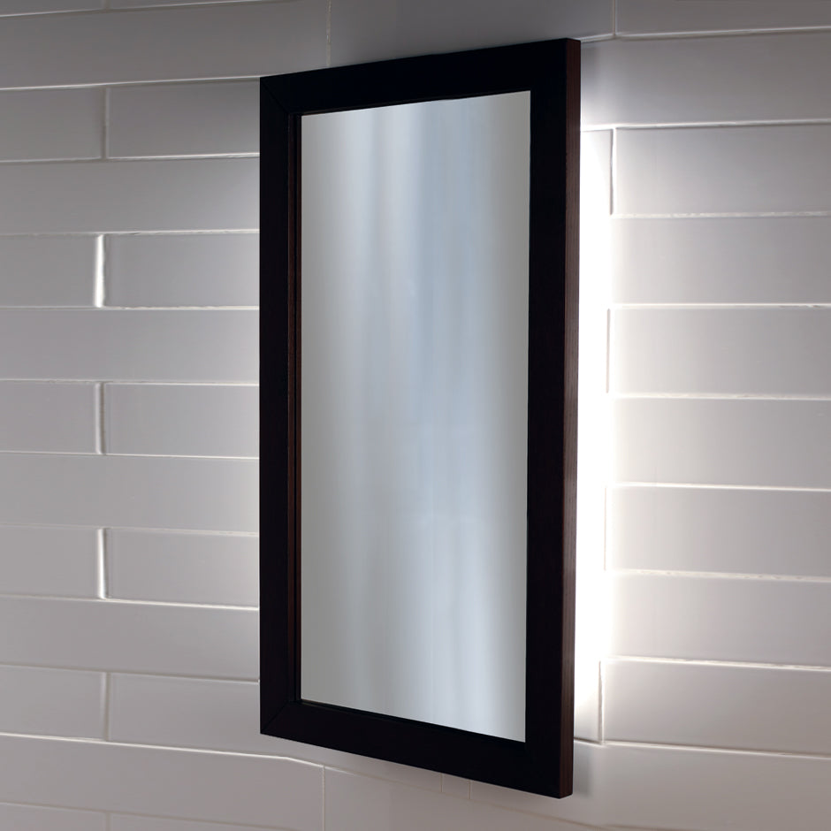 Lacava M04-23-MW - Wall-Mount Mirror In Metal Or Wooden Frame With Led Lights. W: 23", H: 34", D: 1".