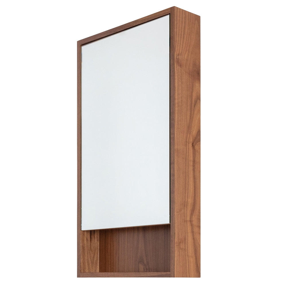 Lacava - Surface-Mount Medicine Cabinet With Mirrored Door, Two Adjustable Glass Shelves And Led Lights In Cubby. W: 19", D: 5", H: 34".