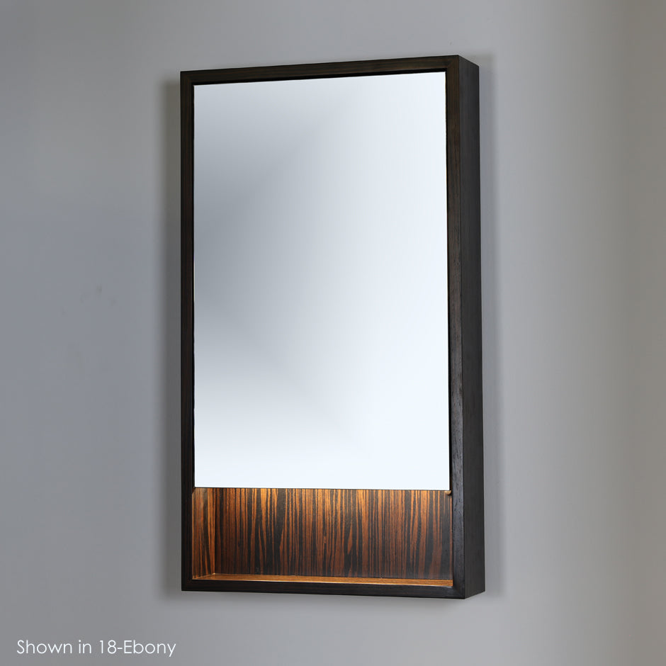 Lacava - Surface-Mount Medicine Cabinet With Mirrored Door, Two Adjustable Glass Shelves And Led Lights In Cubby. W: 15", D: 5", H: 34".