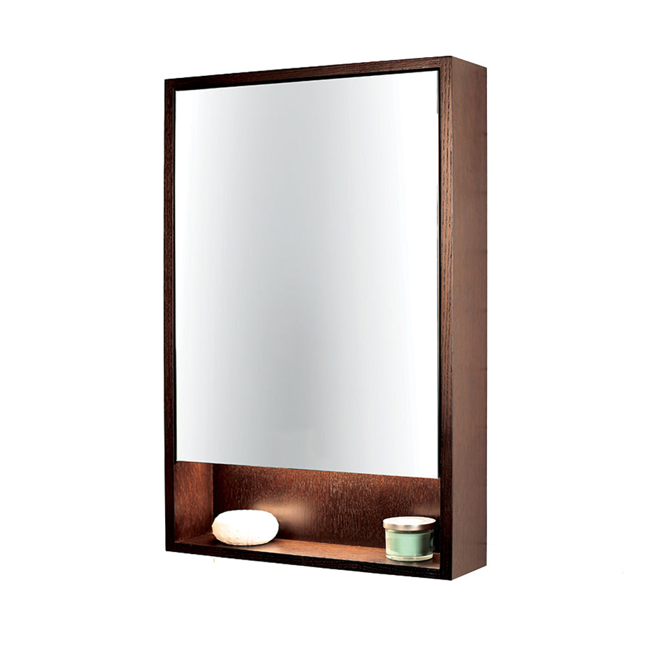 Lacava - Surface-Mount Medicine Cabinet With Mirrored Door, Two Adjustable Glass Shelves And Led Lights In Cubby. W: 23", D: 5", H: 34".