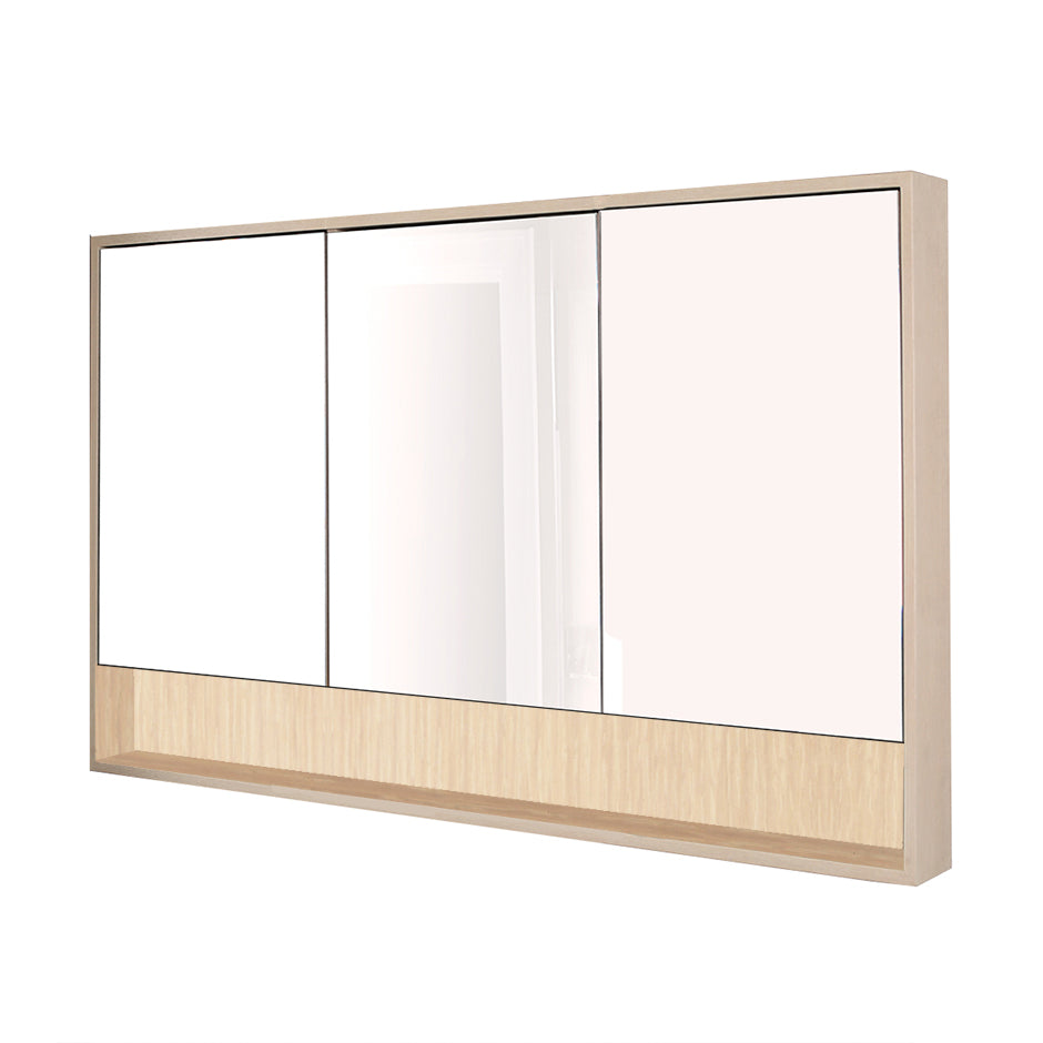 Lacava - Surface-Mount Medicine Cabinet With Three Mirrored Doors, Three Adjustable Glass Shelves In Each Section And Led Lights In Cubby. W: 53", D: 5", H: 34".