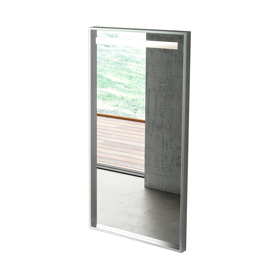 Lacava - Wall-Mount Mirror In Wooden Or Metal Frame With Led Light Behind Sand Blasted Frosted Section On Top. W:15", H:34", D: 2".