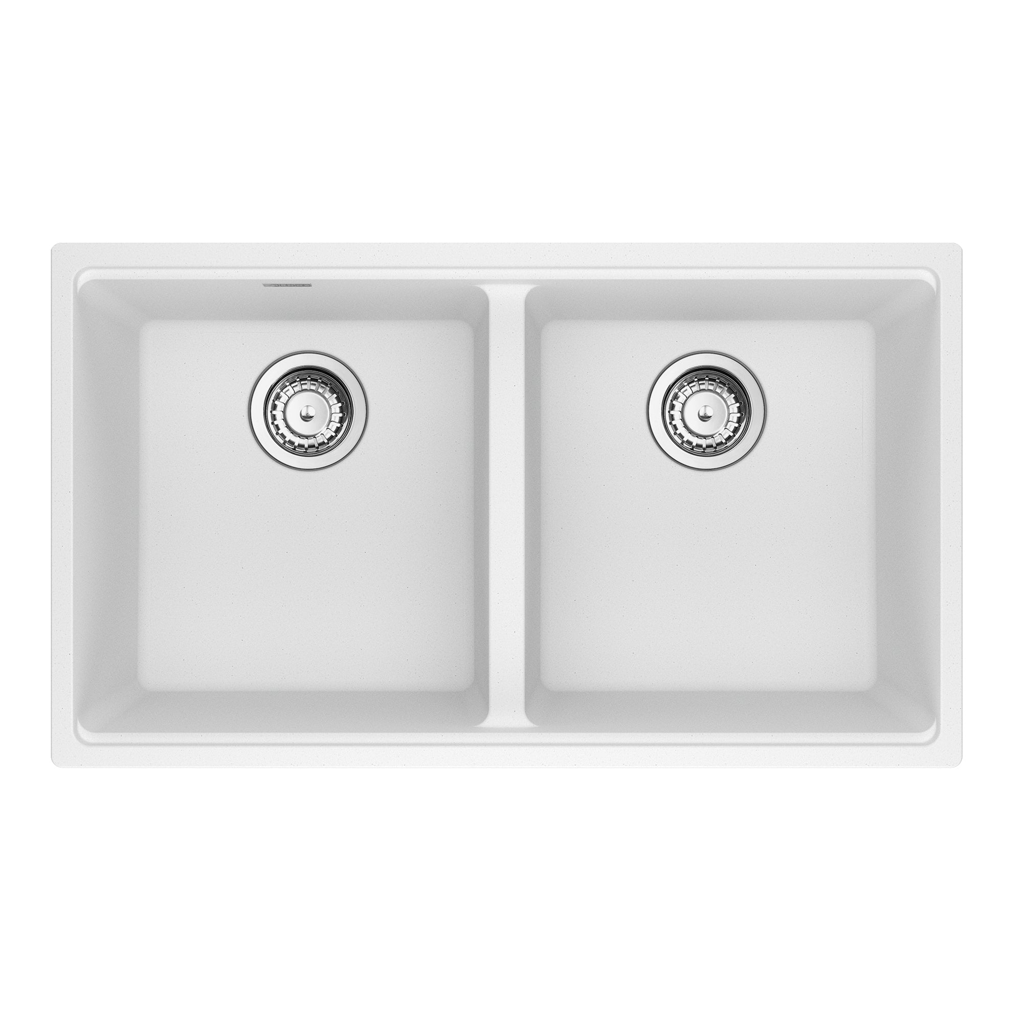 Franke MAG1201414-PWT-S- Maris Um Grn Polar White Dbl 33Cab With Strainer Basket