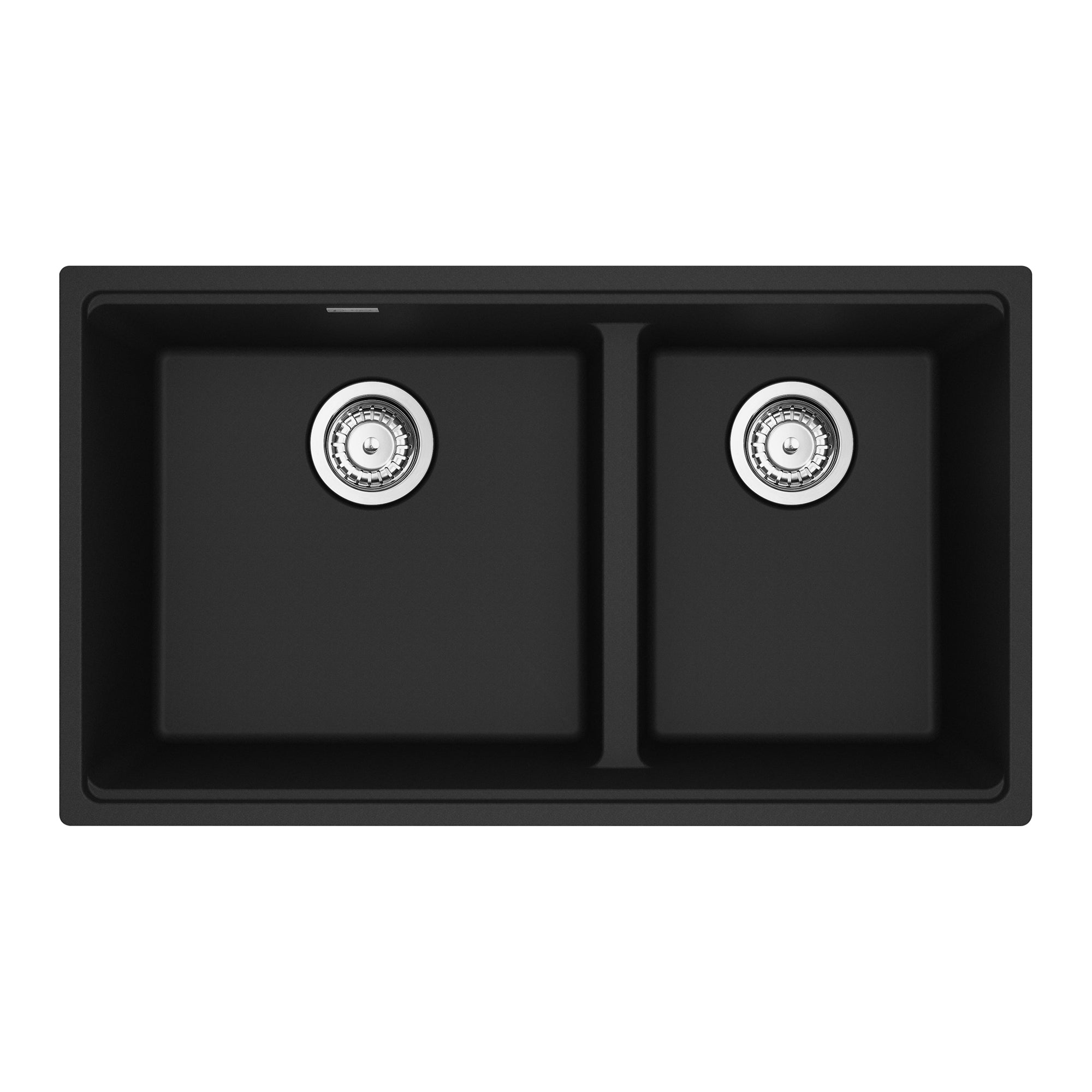 Franke MAG1601611LD-MBK-S- Maris Um Grn Matte Black Dbl 33Cab - Low Divide With Strainer Basket
