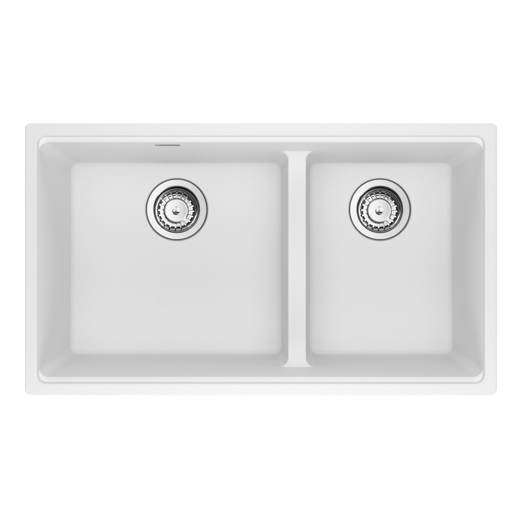 Franke MAG1601611LD-PWT-S- Maris Um Grn Polar White Dbl 33Cab - Low Divide With Strainer Basket