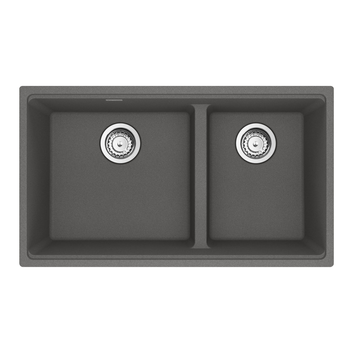 Franke MAG1601611LD-SHG-S- Maris Um Grn Stone Grey Dbl 33Cab - Low Divide With Strainer Basket - FaucetExpress.ca