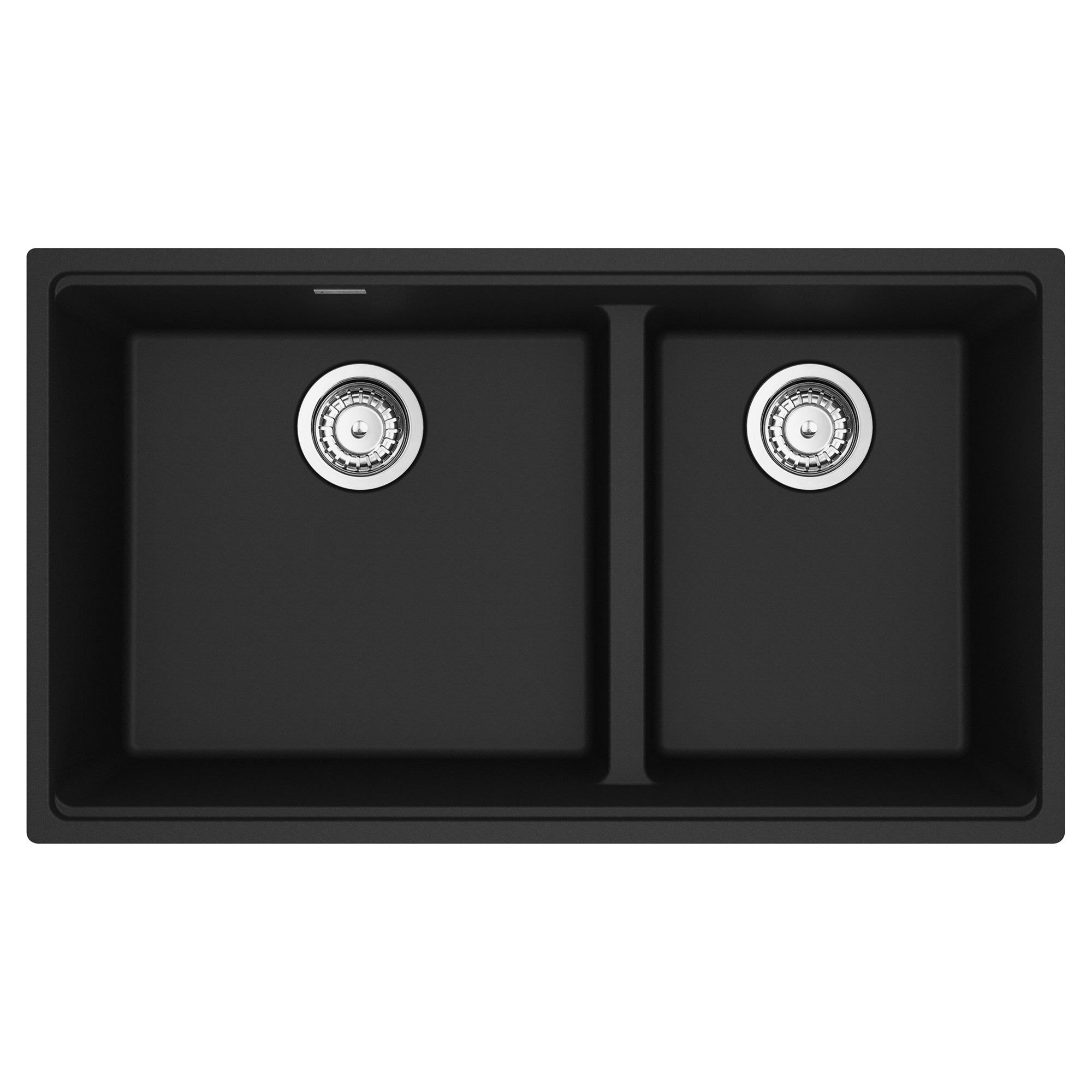 Franke MAG1601812LD-MBK-S- Maris Um Grn Matte Black Dbl 36Cab - Low Divide With Strainer Basket