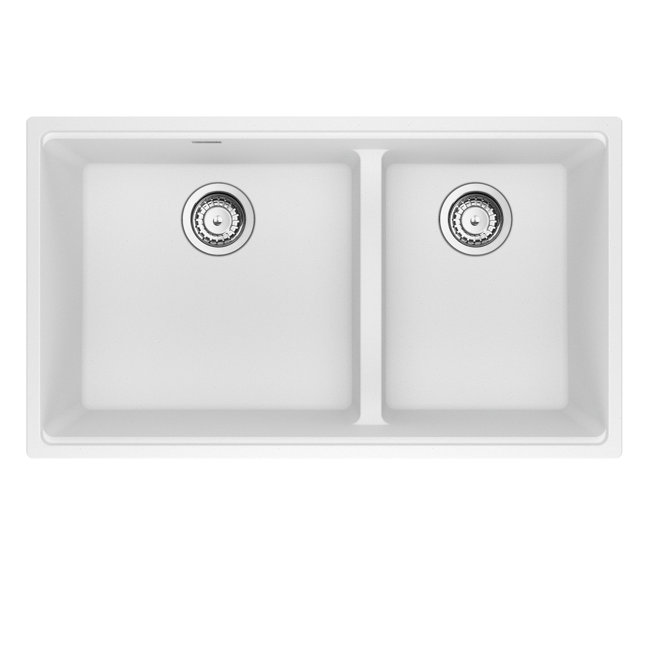 Franke MAG1601812LD-PWT-S- Maris Um Grn Polar White Dbl 36Cab - Low Divide With Strainer Basket