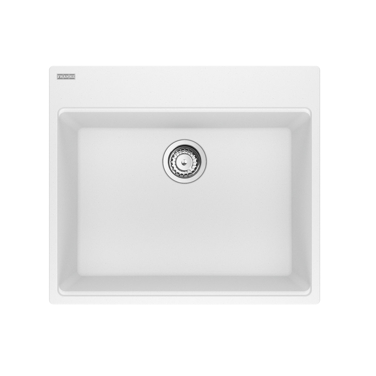 Franke MAG61023-PWT-S- Maris Tm Grn Polar White Sgl 27Cab With Strainer Basket