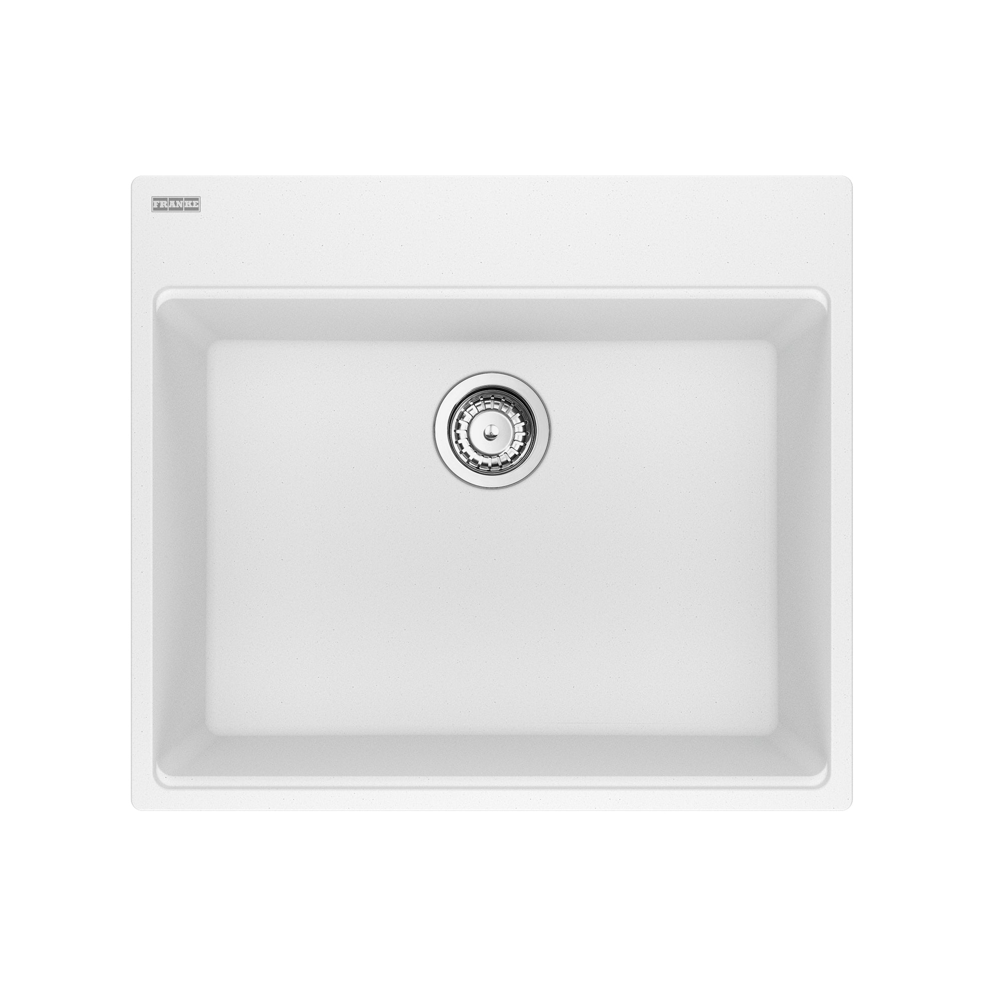 Franke MAG61023-PWT-S- Maris Tm Grn Polar White Sgl 27Cab With Strainer Basket