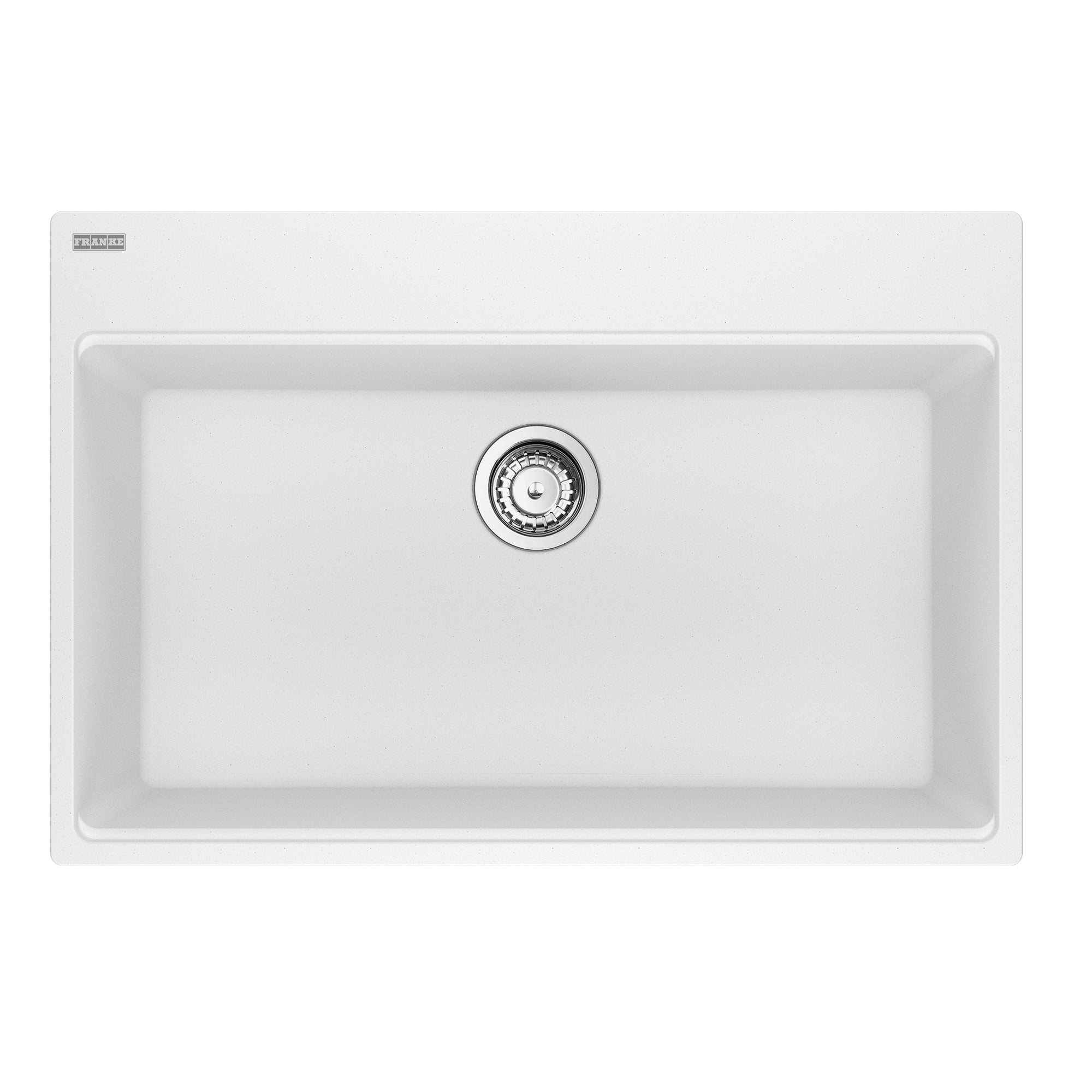 Franke MAG61029-PWT-S- Maris Tm Grn Polar White Sgl 33Cab With Strainer Basket