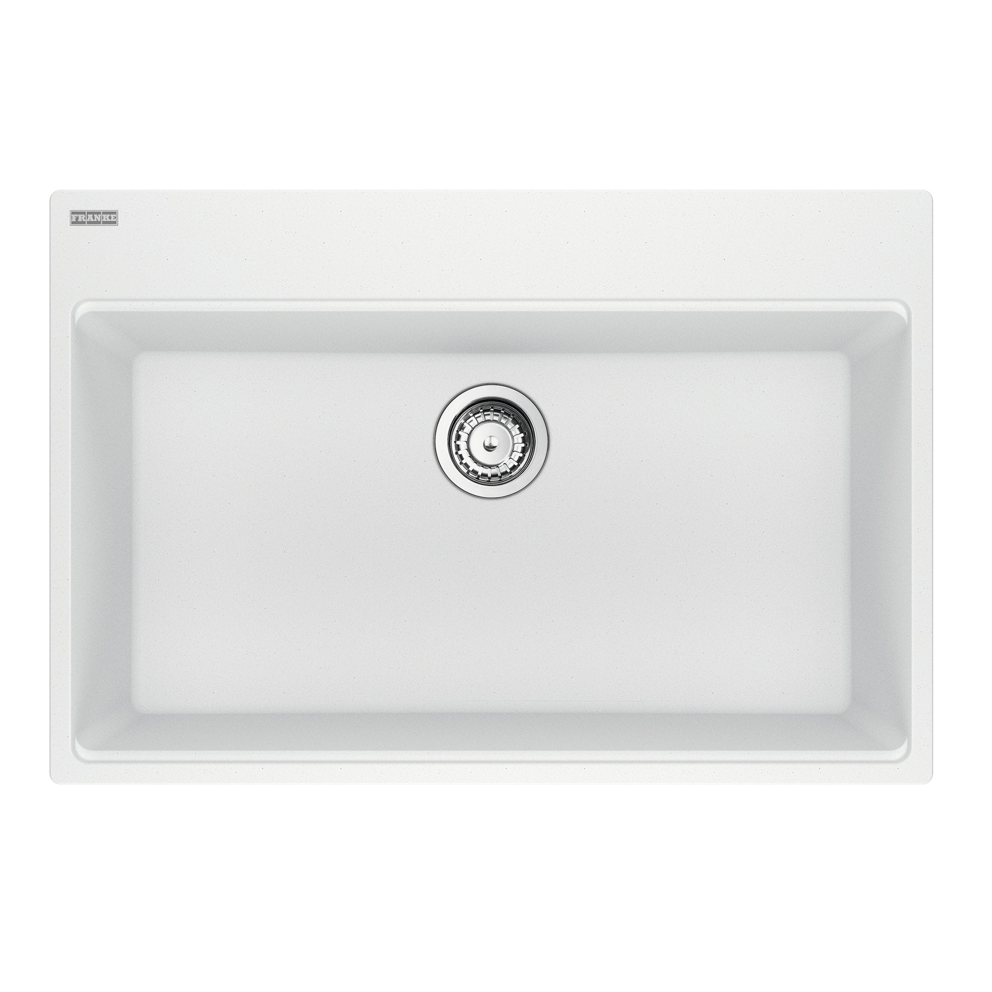 Franke MAG61031-PWT-S- Maris Tm Grn Polar White Sgl 36Cab With Strainer Basket