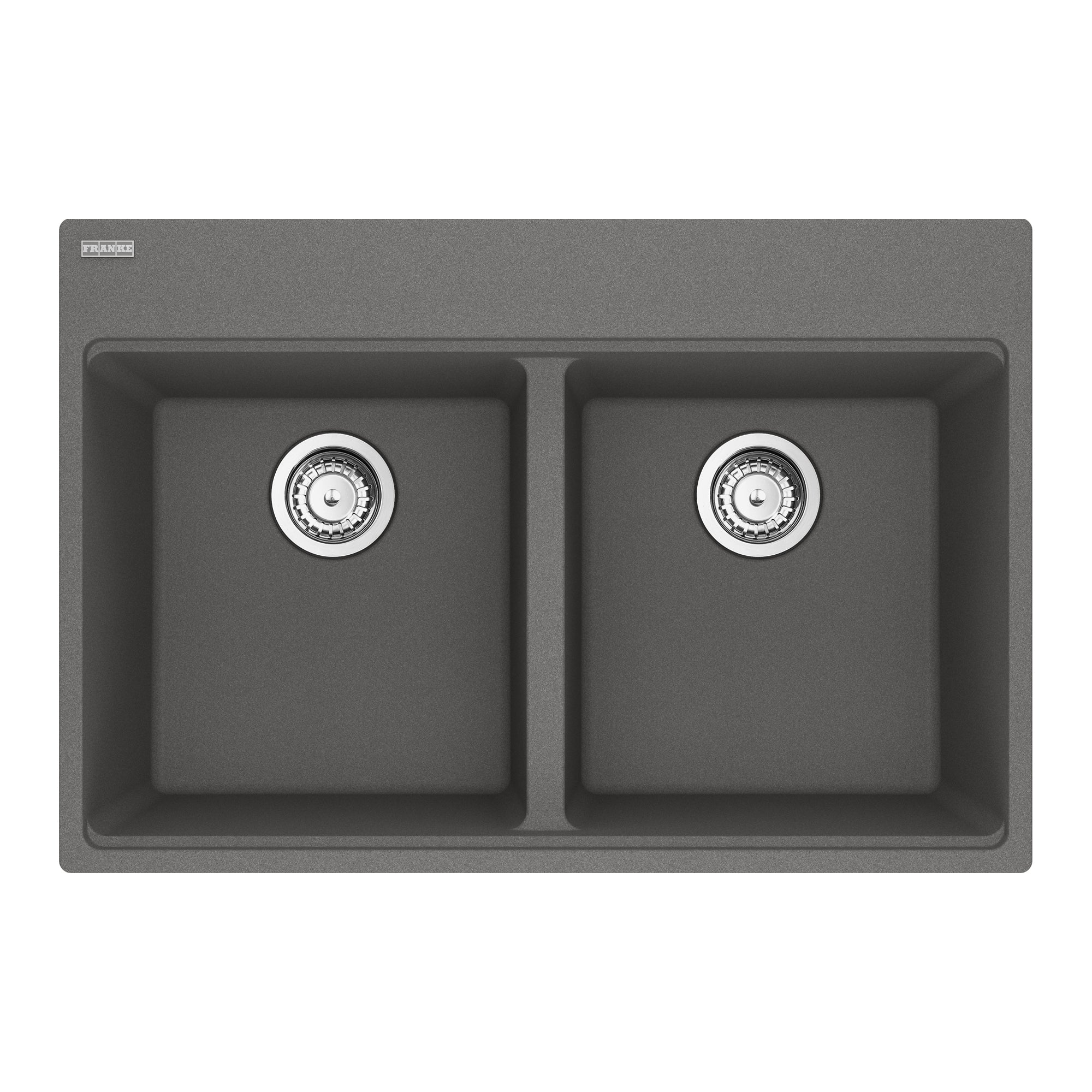 Franke MAG6201414-SHG-S- Maris Tm Grn Stone Grey Dbl 33Cab With Strainer Basket