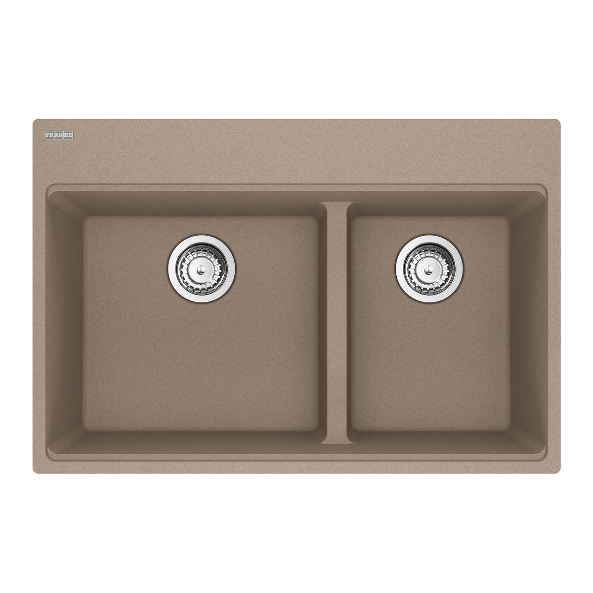 Franke MAG6601812LD-OYS-S- Maris Tm Grn Oyster Dbl 36Cab - Low Divide With Strainer Basket