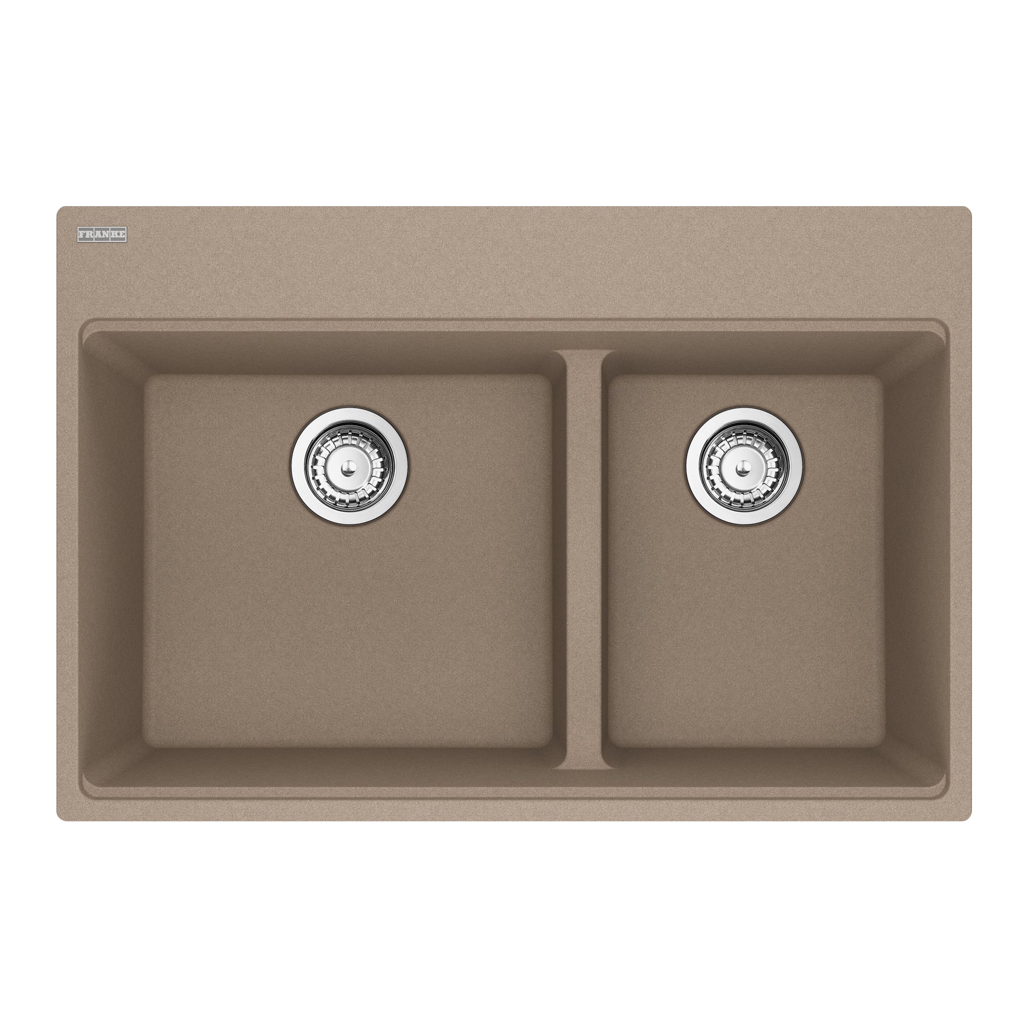 Franke MAG6601812LD-OYS-S- Maris Tm Grn Oyster Dbl 36Cab - Low Divide With Strainer Basket