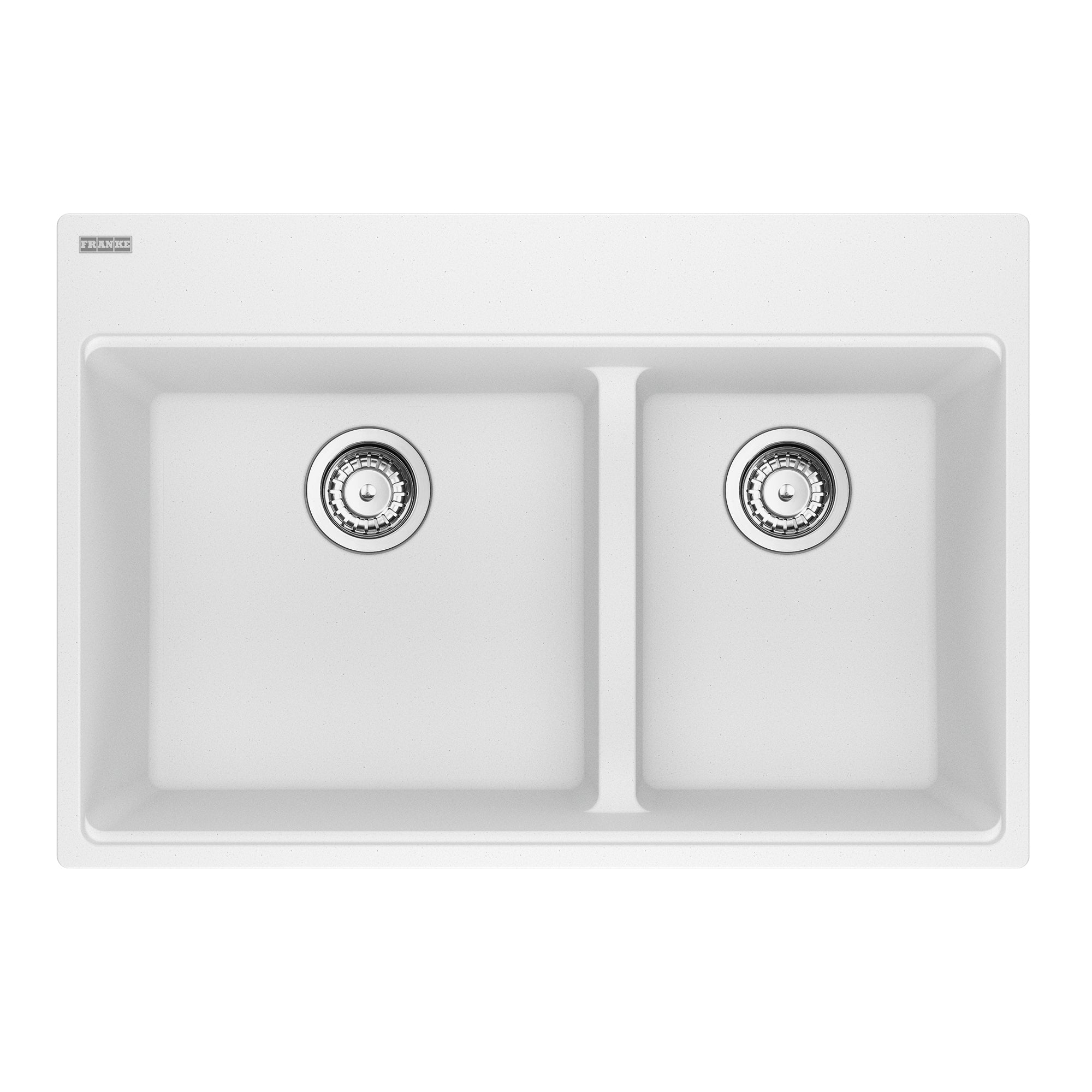 Franke MAG6601812LD-PWT-S- Maris Tm Grn Polar White Dbl 36Cab - Low Divide With Strainer Basket