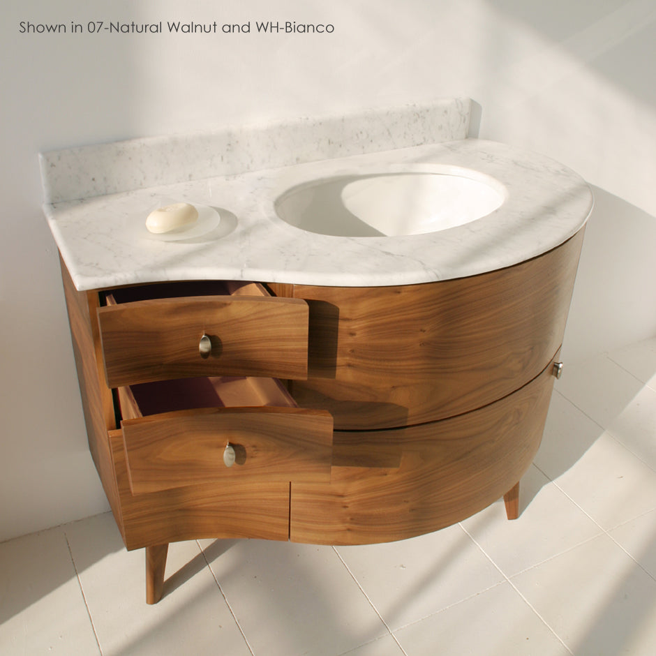 Lacava - Countertop For Vanity Flo-F-42R, With A Cut-Out For Bathroom Sink 33La, 42 1/2"W, 21 3/4"D, 1 1/4"H. Washbasin 33La Sold Separately. Avaible Faucet Holes: Zero Faucet Holes, One Faucet Hole, And 3 Faucet Holes In 8” Spread