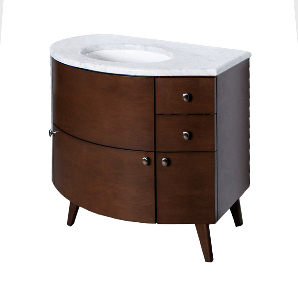 Lacava - Free-Standing Wood Base With Three Drawers And One Door, Washbasin On The Left, 36"W, 21 1/2"D, 31 1/2"H
