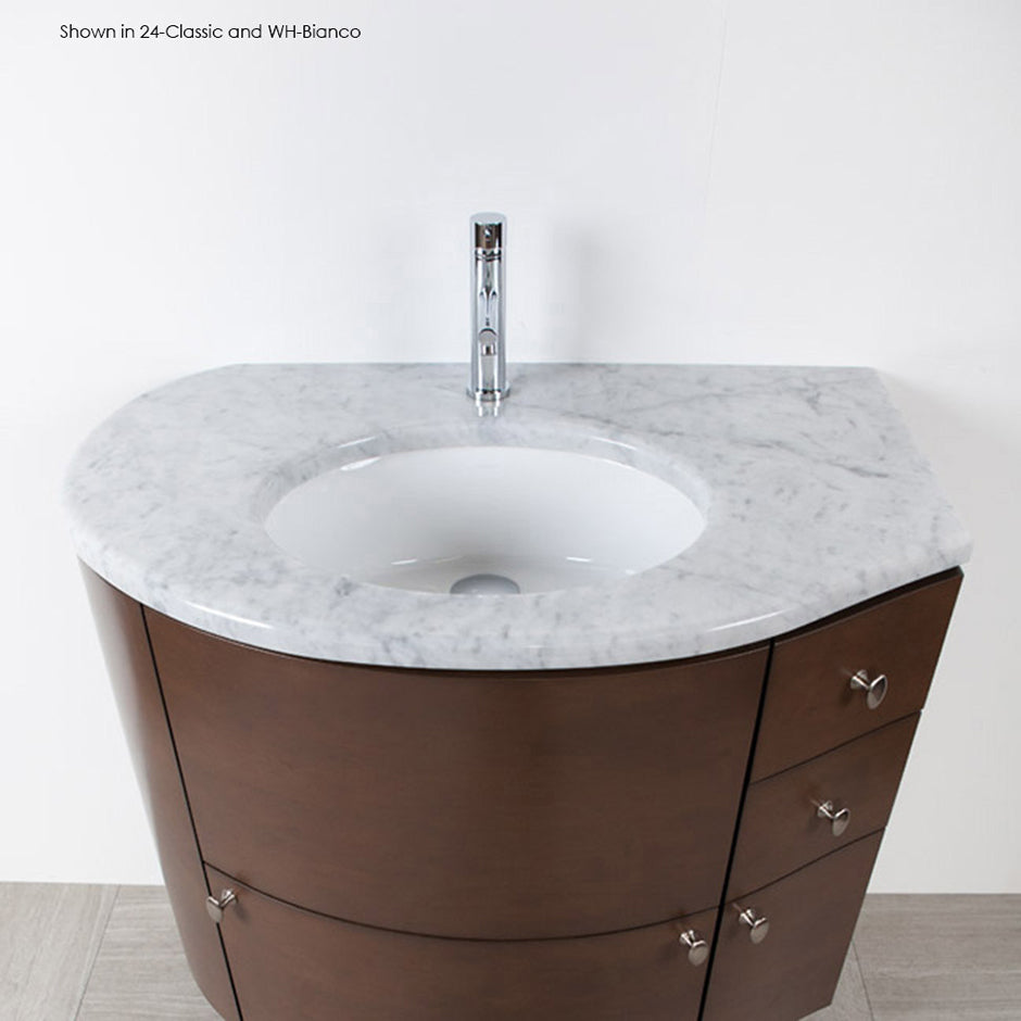 Lacava - Countertop For Vanity Flo-F-36L, With A Cut-Out For Bathroom Sink 33La, Dx And Sx. 36 1/2"W, 21 3/4"D, 1 1/4"H. Washbasin 33La Sold Separately. Avaible Faucet Holes: Zero Faucet Holes, One Faucet Hole, And 3 Faucet Holes In 8” Spread