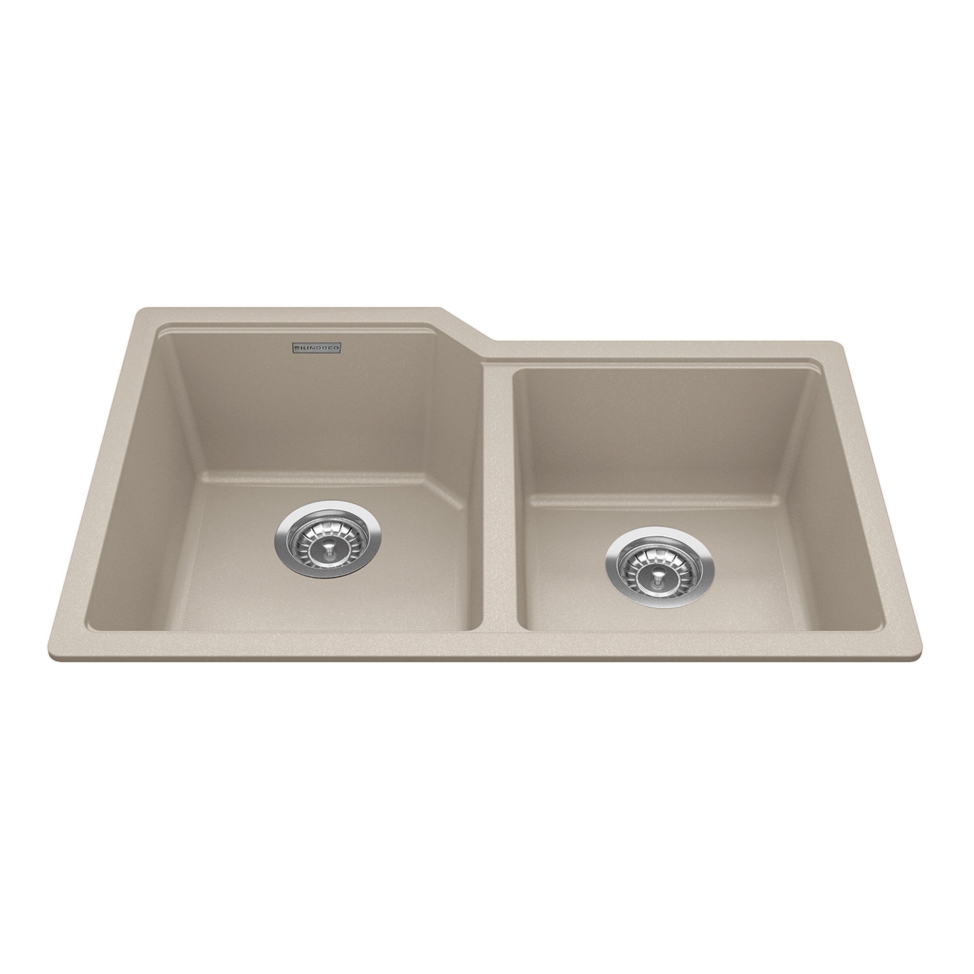 Kindred MGC2031U-9CHA- Granite Series 30.69-in LR x 19.69-in FB Undermount Double Bowl Granite Kitchen Sink in Champagne