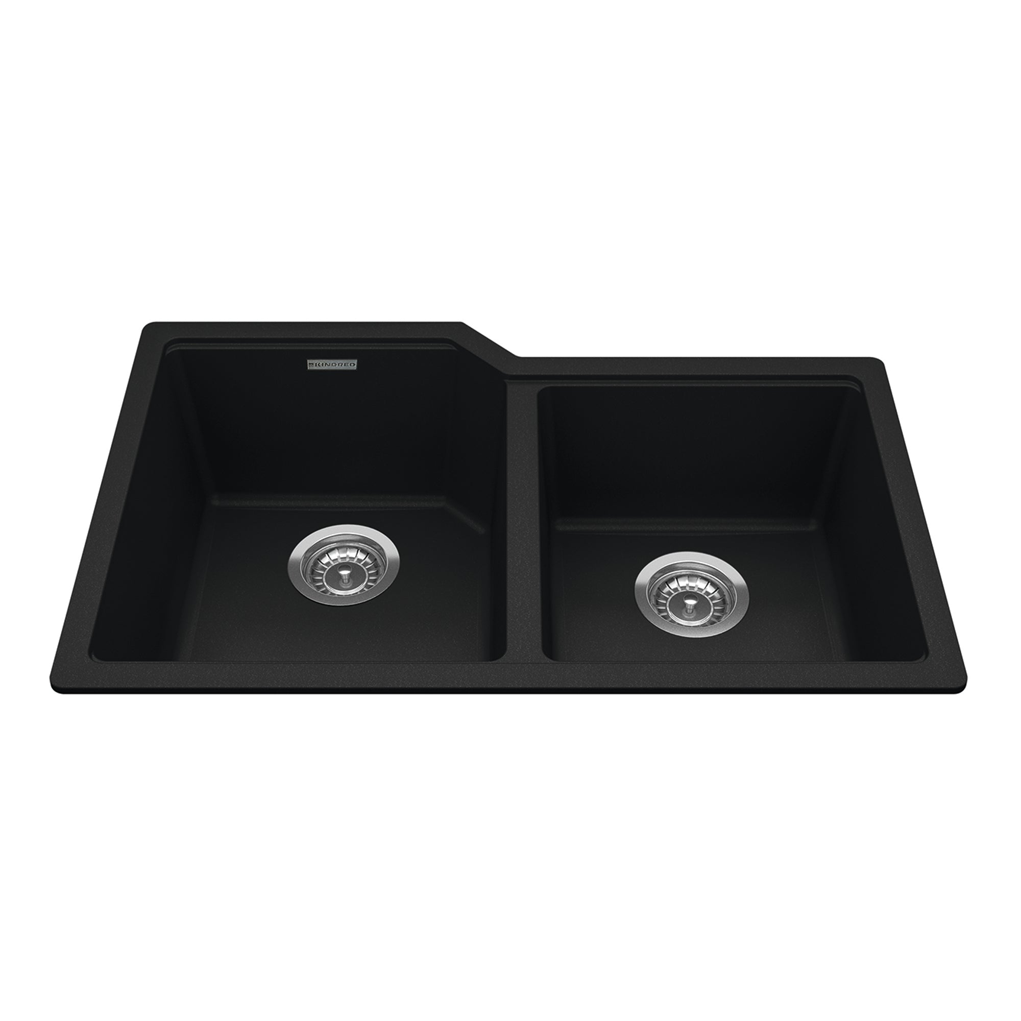 Kindred MGC2031U-9MBK- Granite Series 30.69-in LR x 19.69-in FB Undermount Double Bowl Granite Kitchen Sink in Matte Black