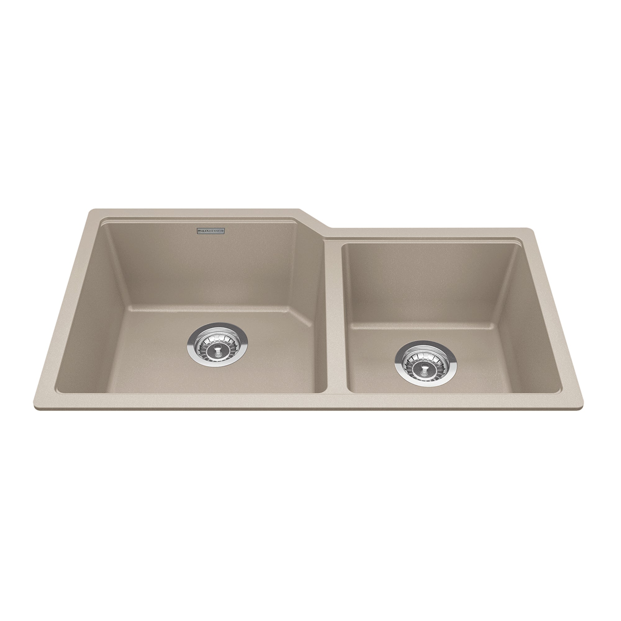 Kindred MGC2034U-9CHA- Granite Series 33.88-in LR x 19.69-in FB Undermount Double Bowl Granite Kitchen Sink in Champagne