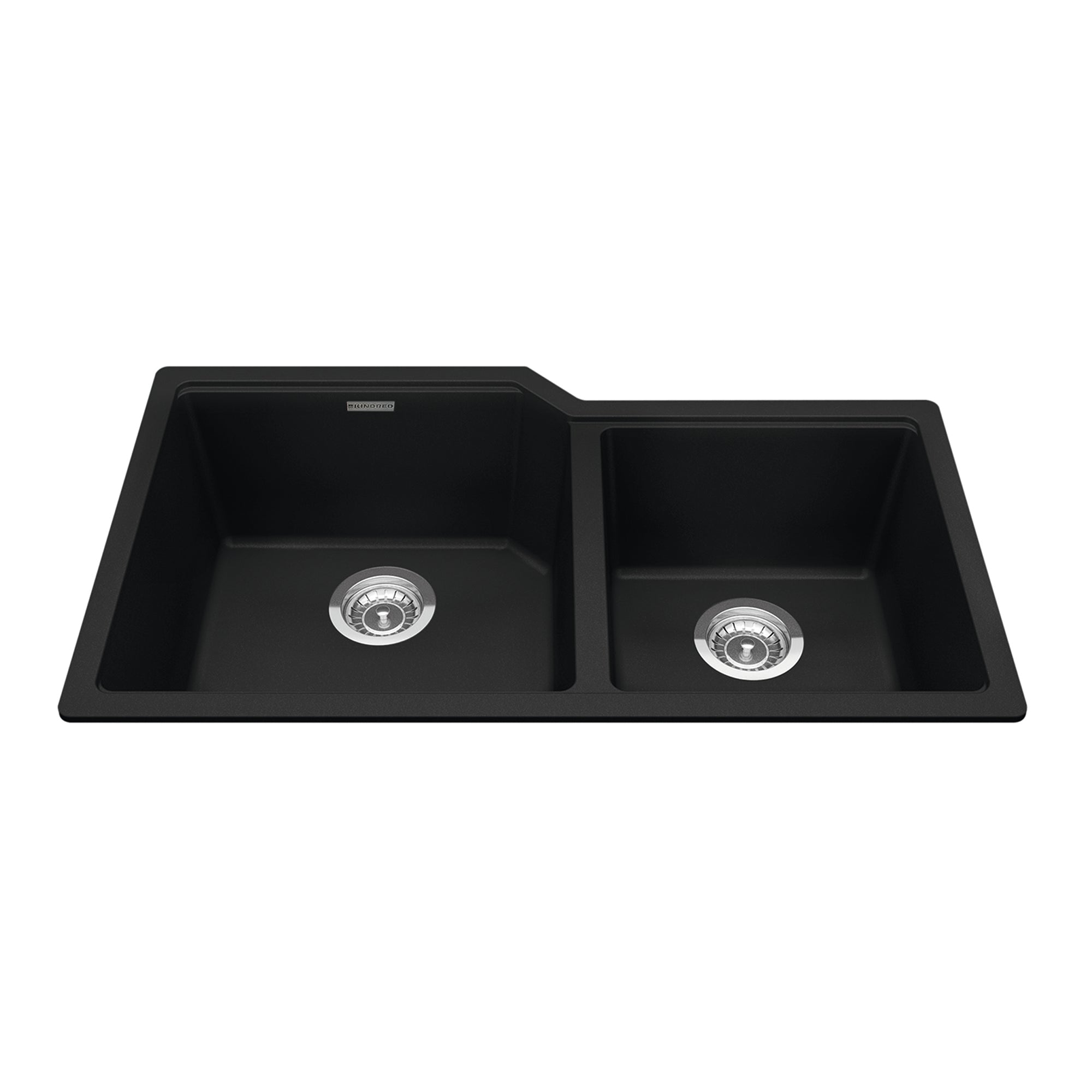 Kindred MGC2034U-9MBK- Granite Series 33.88-in LR x 19.69-in FB Undermount Double Bowl Granite Kitchen Sink in Matte Black