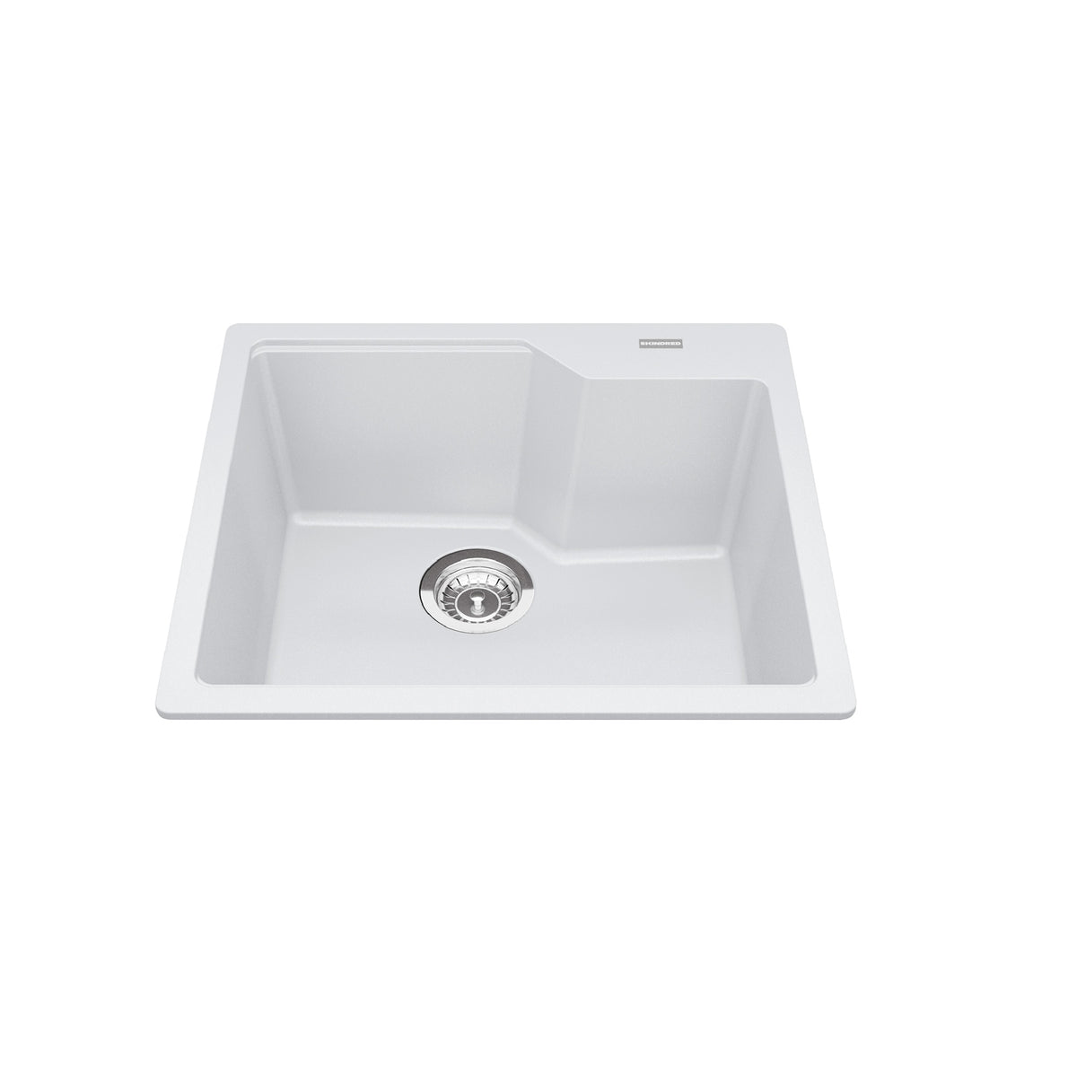 Kindred MGSM2022-9PWT- Granite Series 22.06-in LR x 19.69-in FB Drop In Single Bowl Granite Kitchen Sink in Polar White in Polar White - FaucetExpress.ca