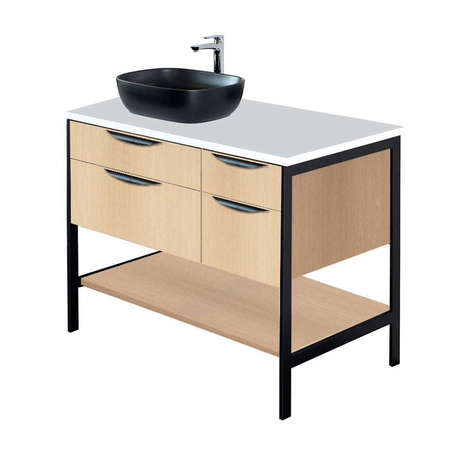 Lacava - Countertop In White Solid Surface, Stone Or Quartz, For Vanity Nav-Vs-36L, W: 36", D: 22", H: 1".