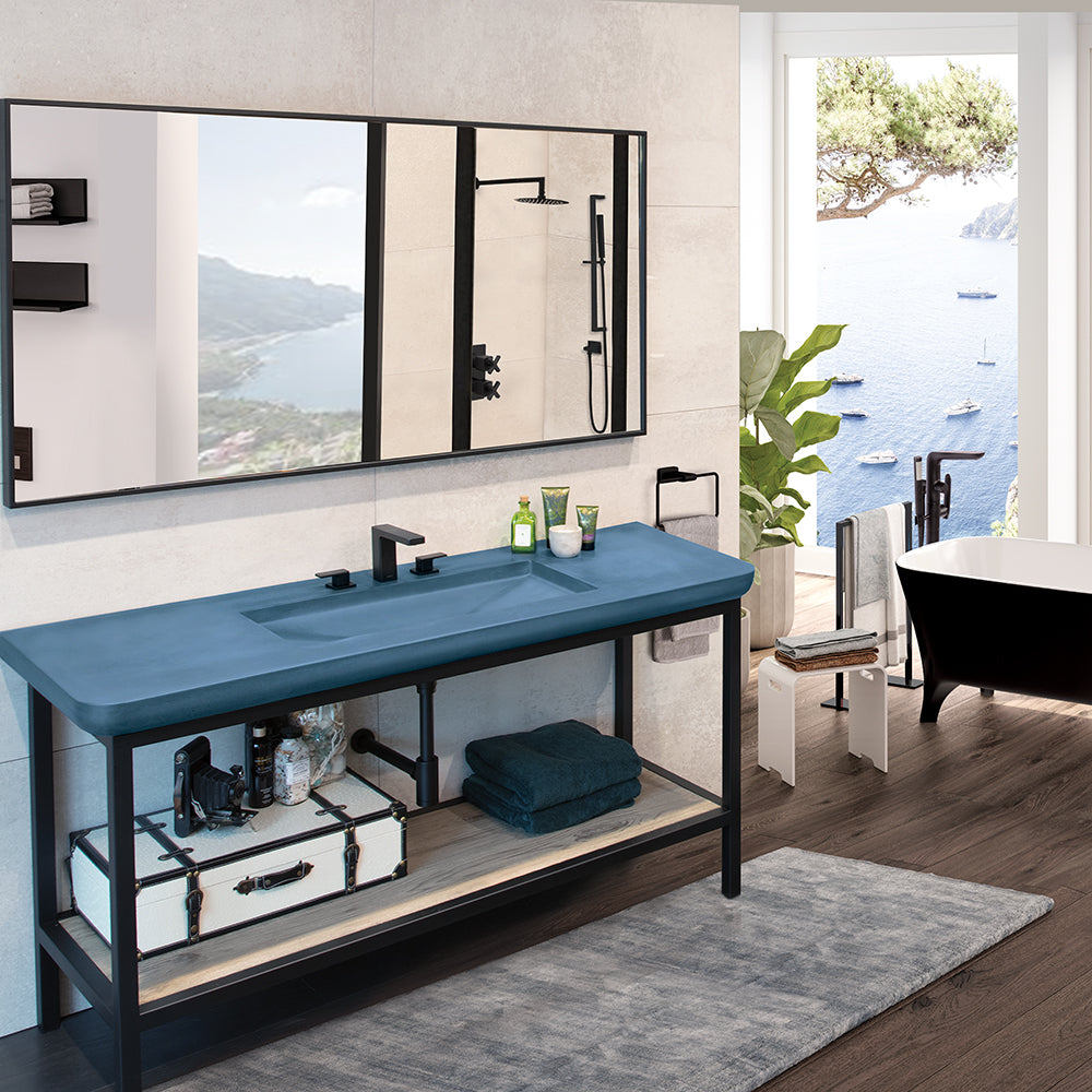 Lacava - Floor-Standing Metal Console Stand Made Of Stainless Steel Or Brass. It Must Be Attached To Wall. Sink Ct660 Sold Separately.