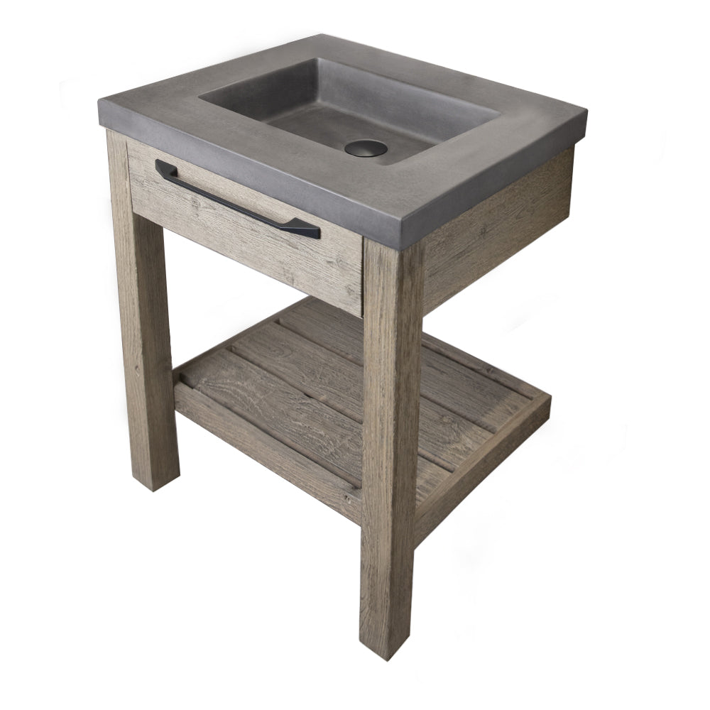 Lacava - Floor-Standing Vanity With Drawer And Slotted Bottom Shelf.