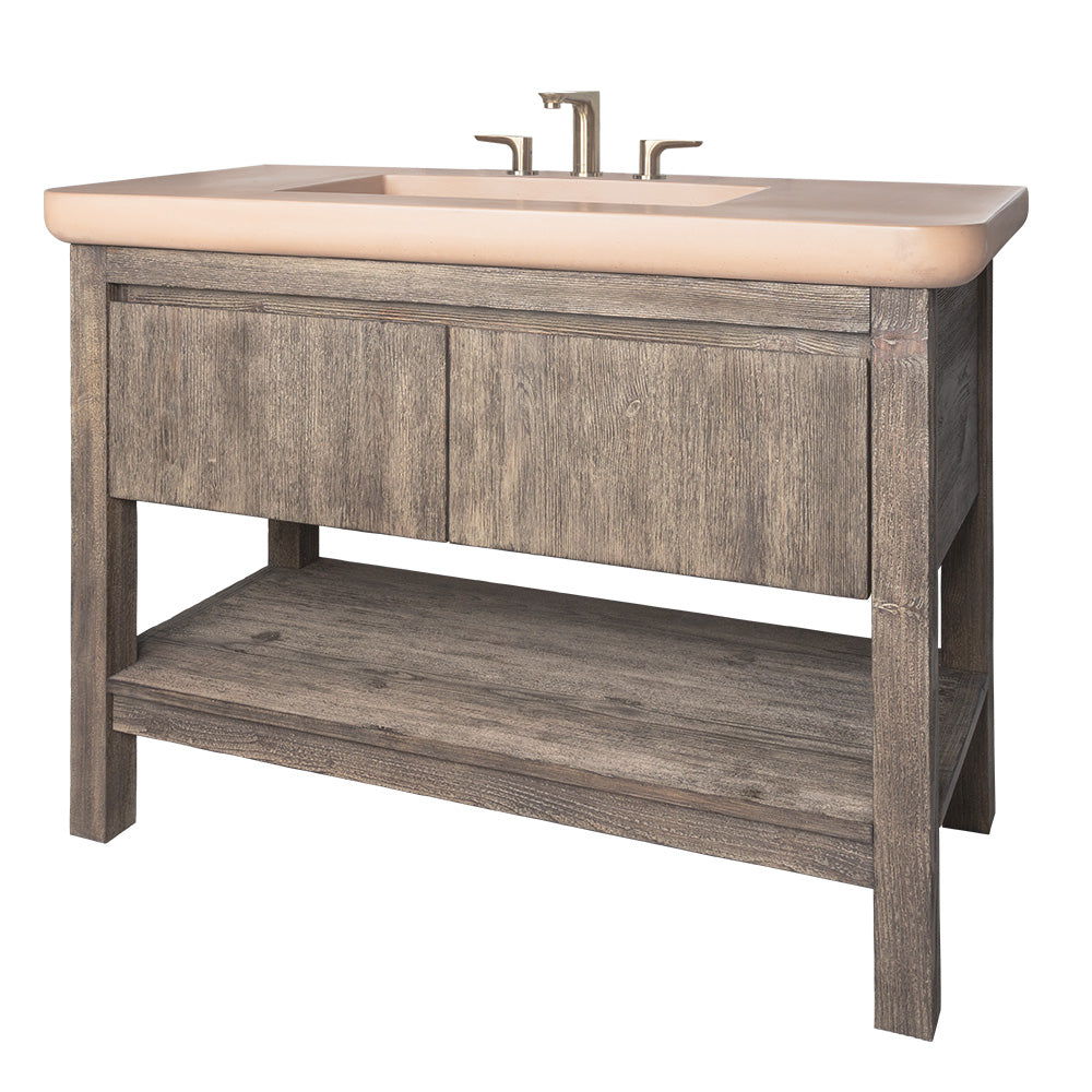 Lacava NTR-VS-50-46 - Floor-Standing Vanity With Slab Shelf And Two Drawers. 46"W, 21"D, 32"H