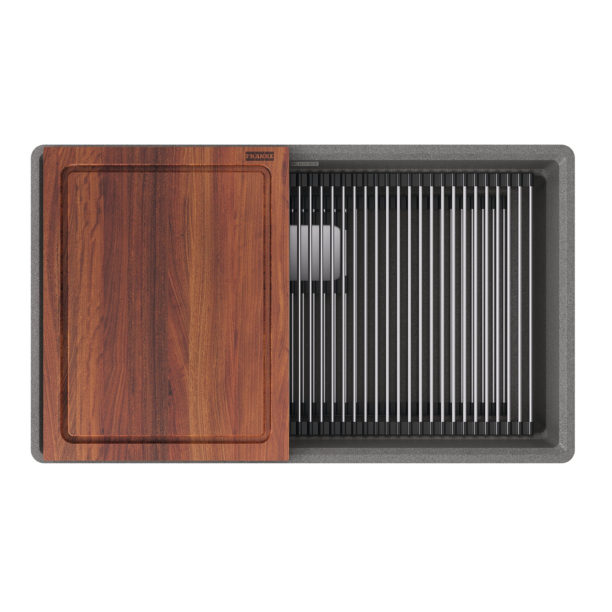 Franke PKG11031SHG-WKC- Peak Um Grn Stone Grey Sgl 36Cab Workcenter