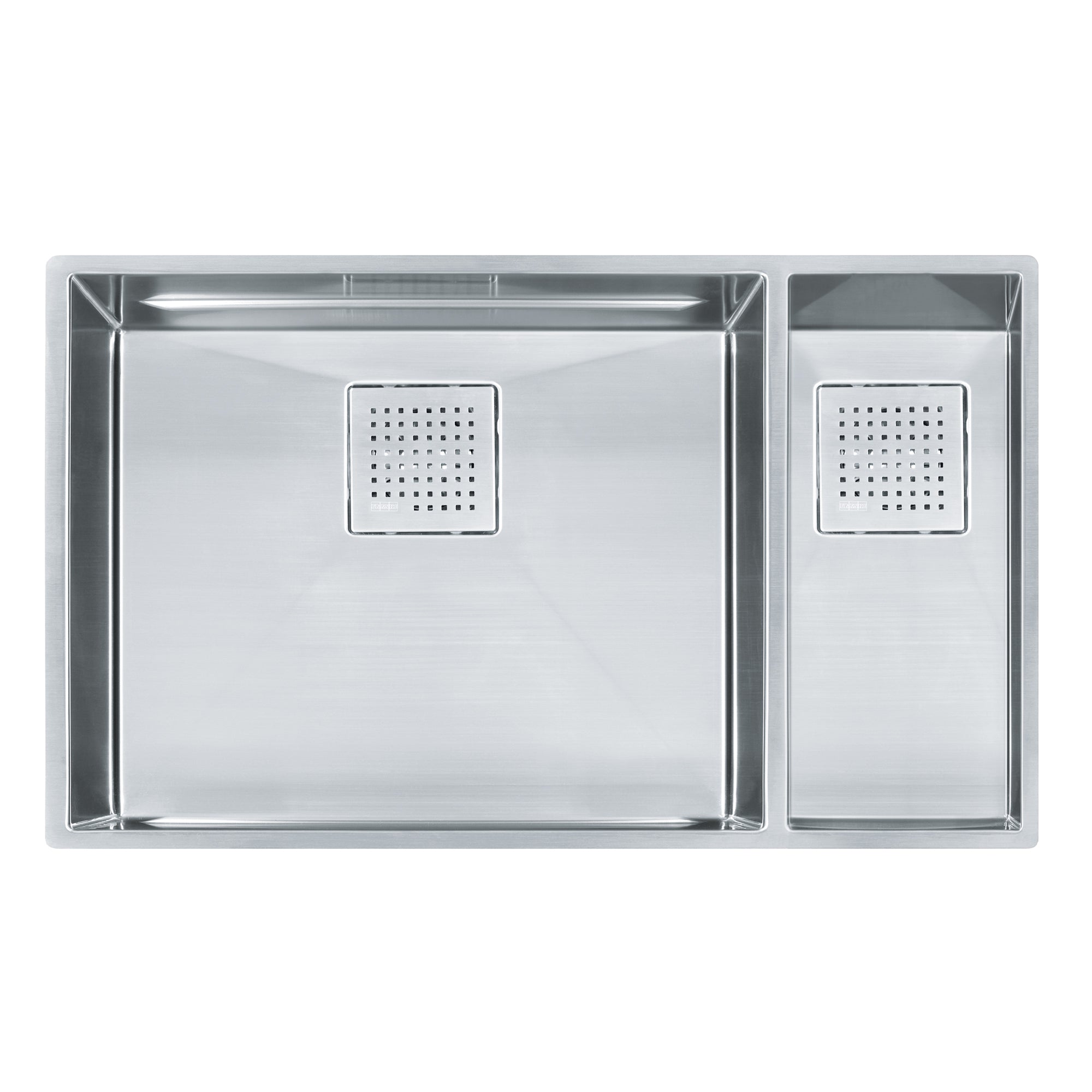 Franke PKX160-RH-S- Peak Um 16G Ss Dbl 36Cab With Strainer Basket