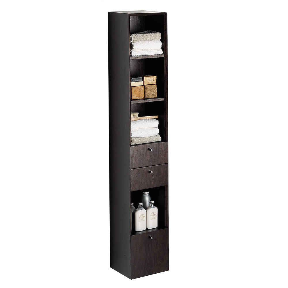 Lacava - Wall-Mount Cabinet With Three Drawers And Two Shelves, Polished Chrome Pulls Included