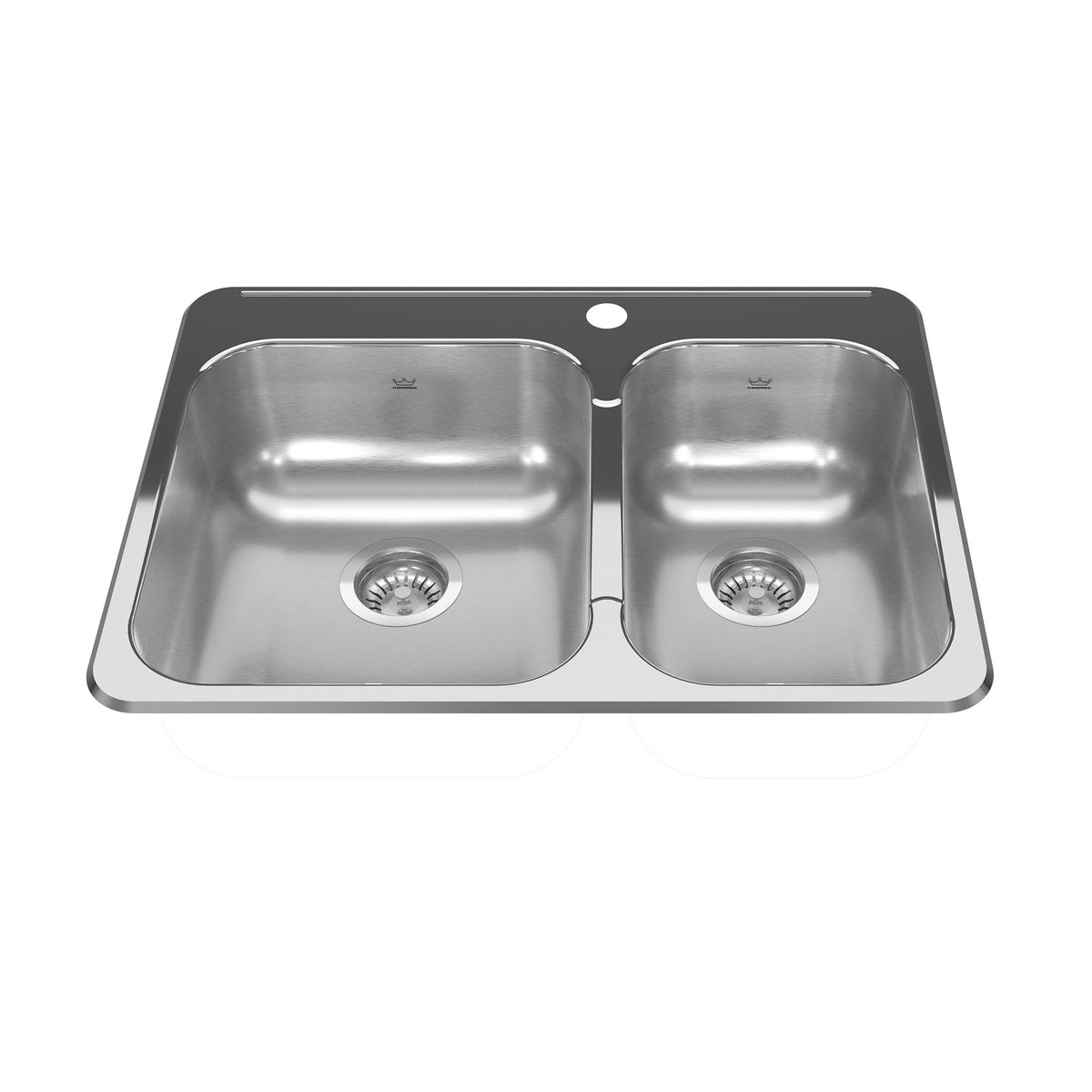 Kindred RCL2027R-1- Reginox Tm 20G Ss Dbl 1 Hole - FaucetExpress.ca