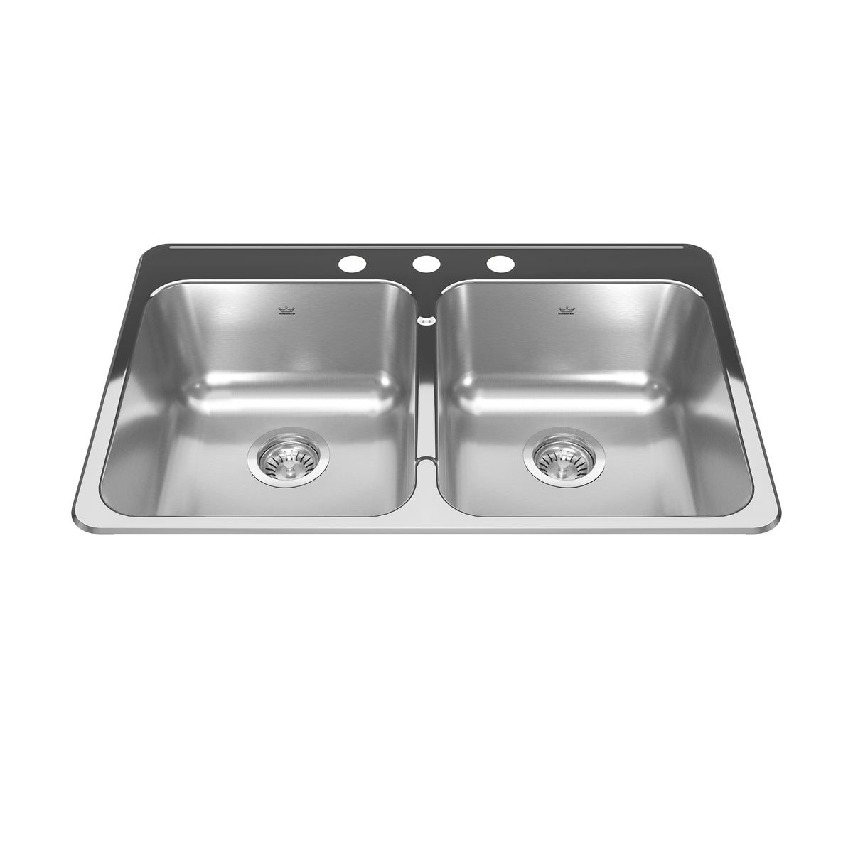 Kindred RDL2031-3- Reginox Tm 20G Ss Dbl 3 Hole - FaucetExpress.ca