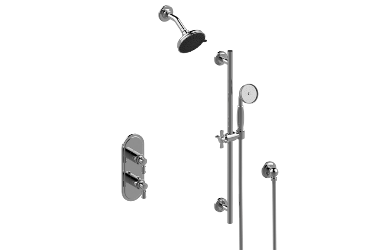 Graff S50L218FR-UBB-T - M-Series Thermostatic Shower System - Shower With Handshower (Trim)