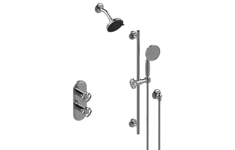 Graff S50X104FR-UBB-T - M-Series Thermostatic Shower System - Shower With Handshower (Trim)
