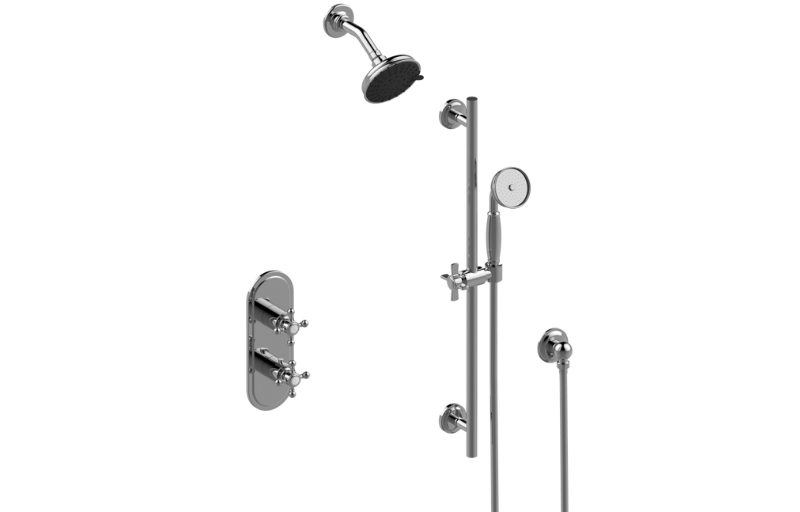 Graff S50X120FR-UBB-T - M-Series Thermostatic Shower System - Shower With Handshower (Trim)