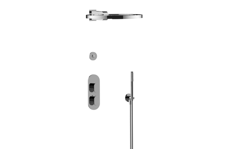 Graff S72L105-UBB-T - M-Series Thermostatic Shower System - Ametis Ring With Handshower (Trim)
