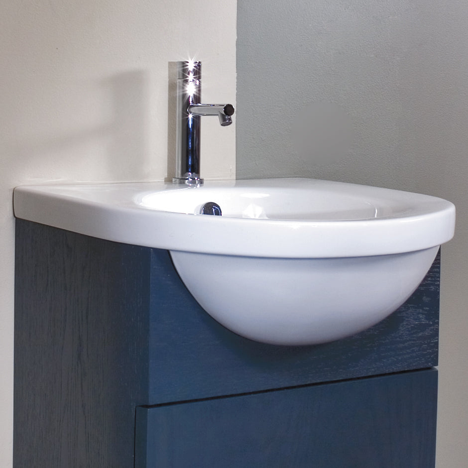 Lacava SC010-01-001 - Wall-Mount Or Semi-Recessed Porcelain Bathroom Sink With An Overflow, Unfinished Back. 20"W X 20 1/4"D X 7"H, One Faucet Hole.