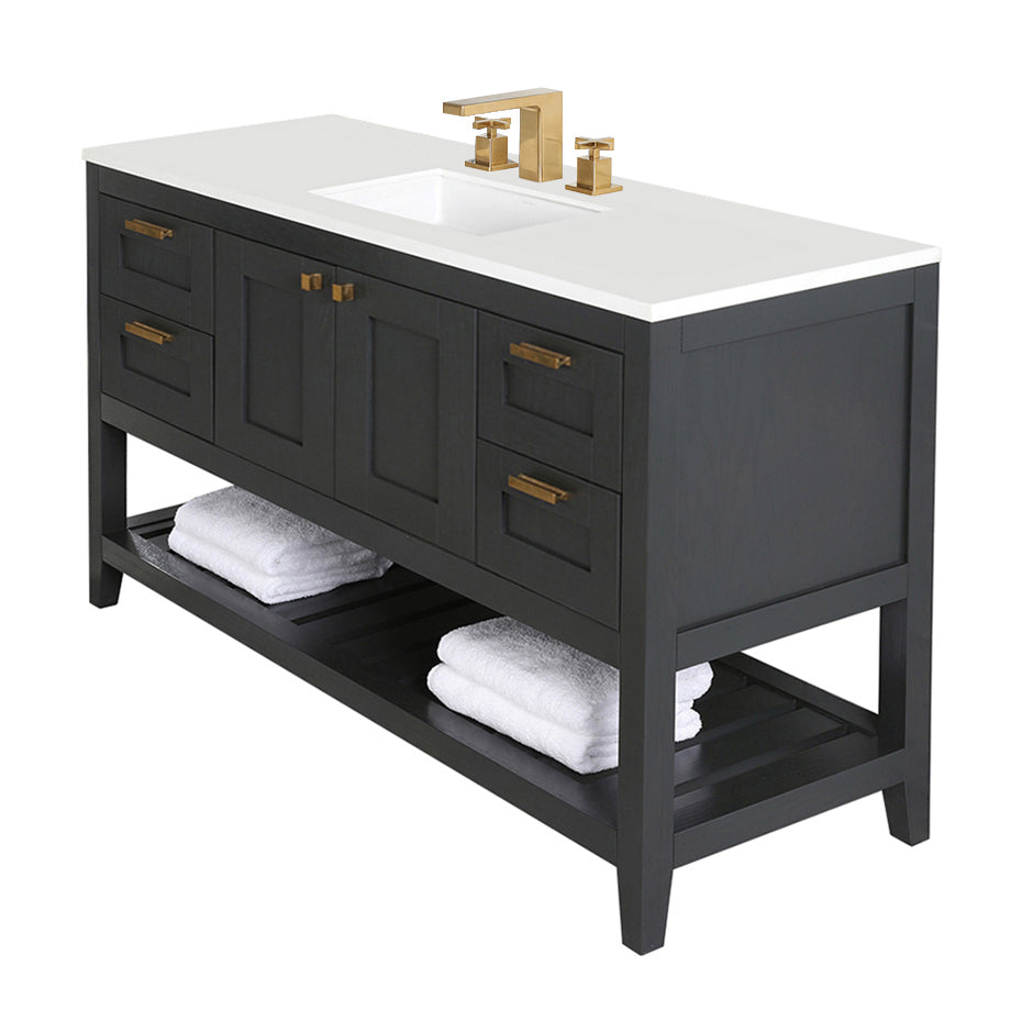 Lacava - Countertop For Vanity Stl-W-60B & Stl-W-60B, With A Cut-Out For Bathroom Sink 5452Un. W: 60", D: 21", H: 3/4"