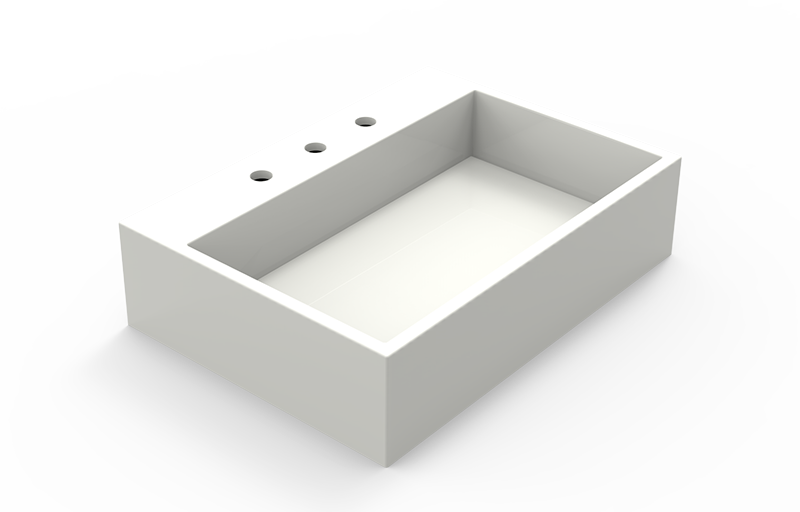 Graff SUB00-3-NO-GL-PC - Sublime Countertop Sink With Three Faucet Holes